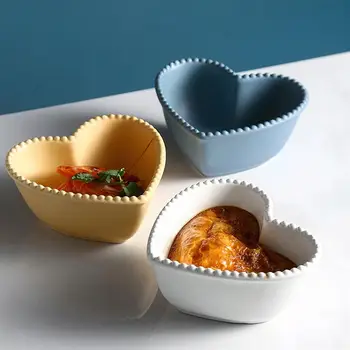 Чаша Миски Керамическое Сердце Салатный соус В форме фруктовых хлопьев Десерт Рисовая закуска Аппетитный пудинг