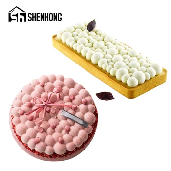 Силиконовые формы для тортов SHENHONG, Круглые формы для десертов с пузырьками, Инструменты для выпечки тортов из нержавеющей стали, Формы для украшения выпечки