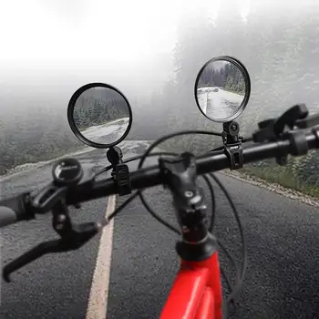Велосипедное зеркало заднего вида, зеркало на руле для велосипеда, складывающееся с поворотом на 360 градусов, Выпуклый акрил высокой прочности