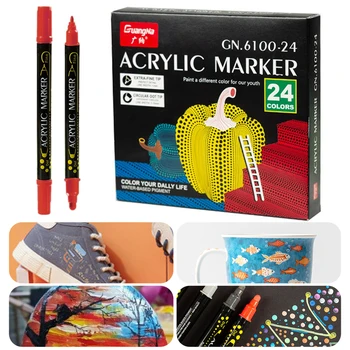 36 Цветов акриловых ручек для рисования, кисточка-маркер для наскальной живописи, камня, керамики, стекла, дерева, холста, расходных материалов для поделок