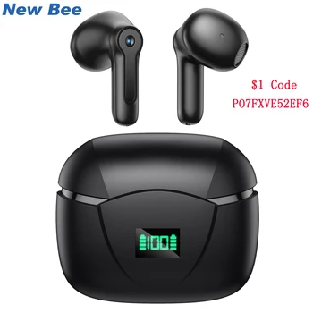 Новая Bluetooth-гарнитура Bee S15 со Светодиодным дисплеем, Беспроводные Наушники, Мини-Наушники Hands-free, 24 часа, Наушники с микрофоном для Телефонов