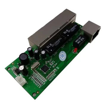 мини-коммутатор mini 5 портов 10/100 Мбит/с сетевой коммутатор с широким входным напряжением 5-12 В smart ethernet pcb rj45 модуль со встроенным светодиодом