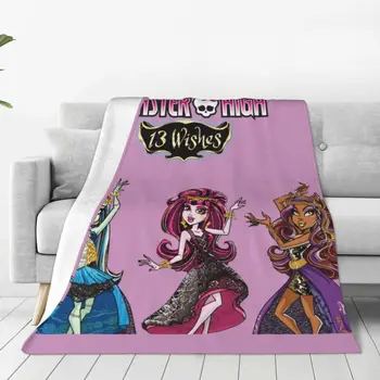 Желания основных персонажей Monster High, Вязаные одеяла, флисовые готические вампирские ультрамягкие одеяла для кровати, покрывало