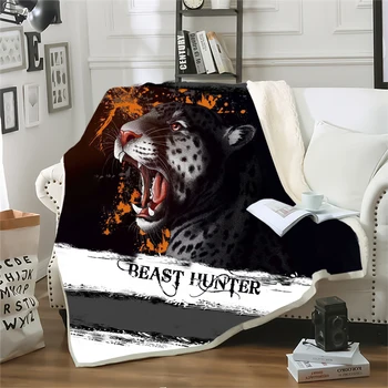 Плюшевые одеяла CLOOCL Beast Hunter, модные одеяла с 3D принтом животных и леопарда, покрывала для кроватей, постельные принадлежности, пушистые одеяла 5 размеров